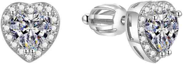 Beneto Třpytivé srdíčkové náušnice AGUP1486S + 2 měsíce na vrácení zboží