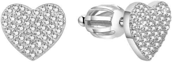 Beneto Třpytivé srdíčkové náušnice AGUP1491S + 2 měsíce na vrácení zboží