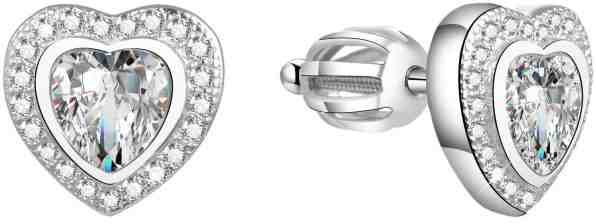 Beneto Třpytivé srdíčkové náušnice AGUP1498S + 2 měsíce na vrácení zboží