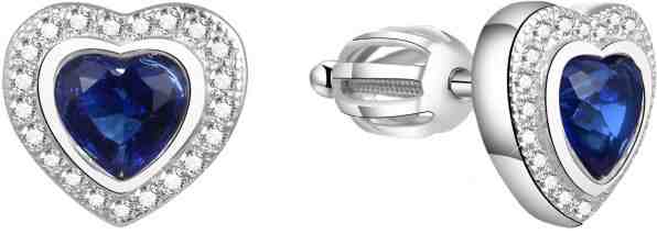 Beneto Třpytivé srdíčkové náušnice AGUP1499S + 2 měsíce na vrácení zboží