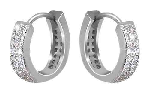 Beneto Stříbrné kruhové náušnice se zirkony AGUC1557 + 2 měsíce na vrácení zboží