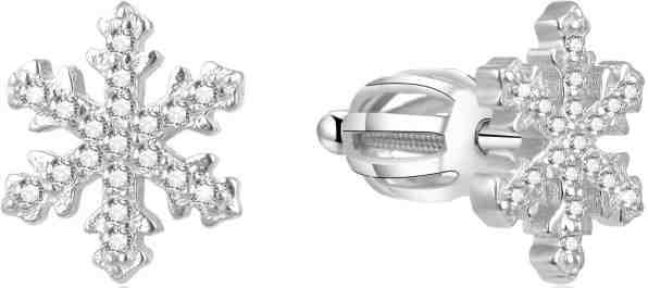 Beneto Stříbrné náušnice Vločka AGUP1596S + 2 měsíce na vrácení zboží