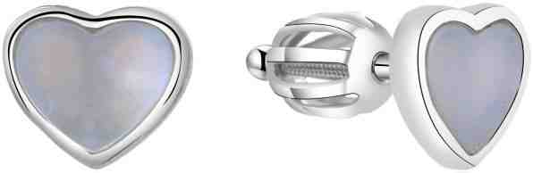 Beneto Stříbrné srdíčkové náušnice s perletí AGUP1653S + 2 měsíce na vrácení zboží