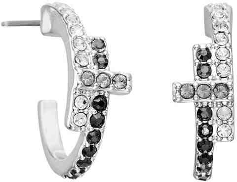 Karl Lagerfeld Třpytivé náušnice s křížkem Huggie 5512175 + 2 měsíce na vrácení zboží