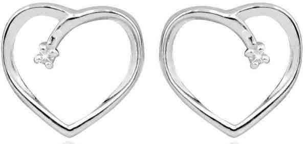 Art Diamond Stříbrné srdíčkové náušnice na šroubek s diamanty DAGUP1253S + 2 měsíce na vrácení zboží
