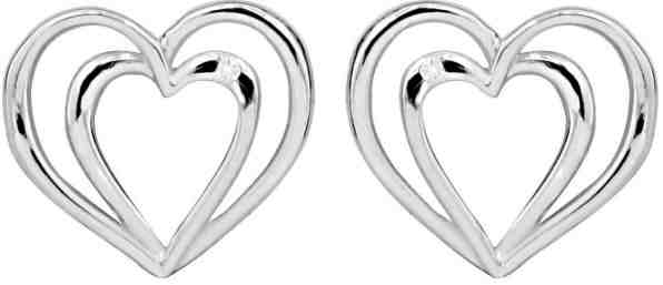 Art Diamond Stříbrné srdíčkové náušnice na šroubek s diamanty DAGUP1260S + 2 měsíce na vrácení zboží