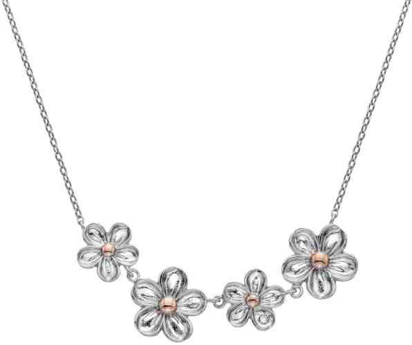 Hot Diamonds Stříbrný květinový náhrdelník s diamantem Forget me not DN140 + 2 měsíce na vrácení zboží