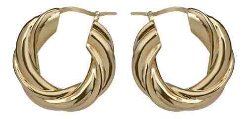 Troli Masívní pozlacené náušnice propletené kruhy + 2 měsíce na vrácení zboží