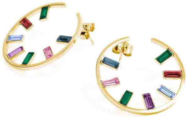 Brosway Kruhové náušnice s krystaly Symphonia BYM52 + 2 měsíce na vrácení zboží