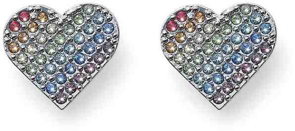 Oliver Weber Pestrobarevné srdíčkové náušnice Rainbow Love 22838 + 2 měsíce na vrácení zboží