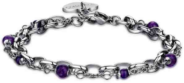 S`Agapõ Dvojitý náramek s fialovými korálky Happy SHAC23 + 2 měsíce na vrácení zboží
