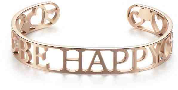 S`Agapõ Pevný ocelový náramek Be Happy Lovely SOV16 + 2 měsíce na vrácení zboží