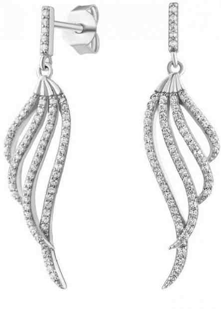 Silvego Luxusní stříbrné náušnice Vlnky MW01861B + 2 měsíce na vrácení zboží