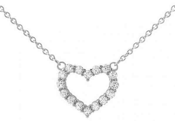 Silvego Stříbrný náhrdelník srdíčko se zirkony JJJN0685 + 2 měsíce na vrácení zboží