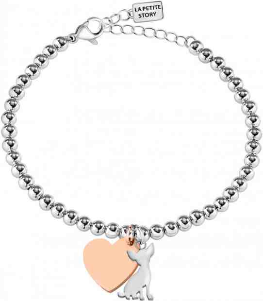 La Petite Story Bicolor kuličkový náramek Pejsek a Srdce LPS05AQI01 + 2 měsíce na vrácení zboží