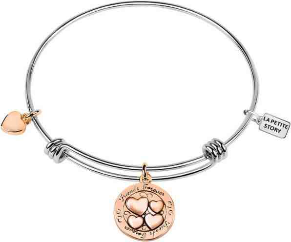 La Petite Story Ocelový náramek Srdíčko s nápisem LPS05APZ06 + 2 měsíce na vrácení zboží