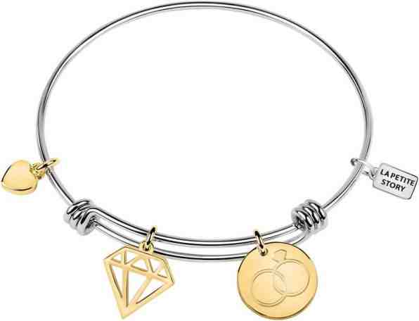 La Petite Story Ocelový náramek s pozlacenými přívěsky LPS05AQJ02 + 2 měsíce na vrácení zboží