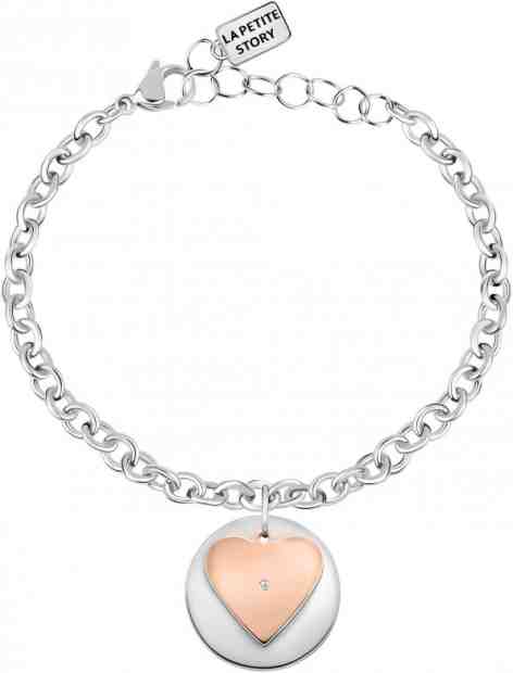 La Petite Story Bicolor náramek s ozdobou Srdíčko LPS05APY04 + 2 měsíce na vrácení zboží