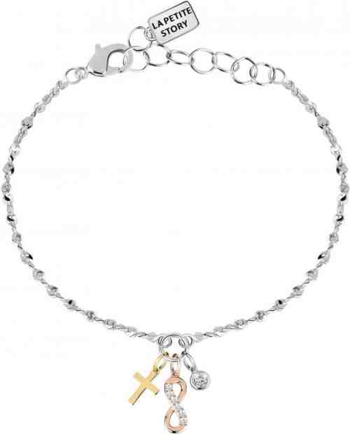 La Petite Story Tricolor ocelový náramek Nekonečno s křížkem LPS05AQA02 + 2 měsíce na vrácení zboží