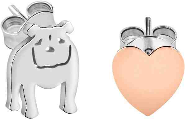 La Petite Story Asymetrické bicolor náušnice Pejsek a srdíčko LPS01AQI01 + 2 měsíce na vrácení zboží