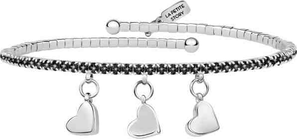 La Petite Story Třpytivý ocelový náramek Srdíčka LPS05AQJ13 + 2 měsíce na vrácení zboží