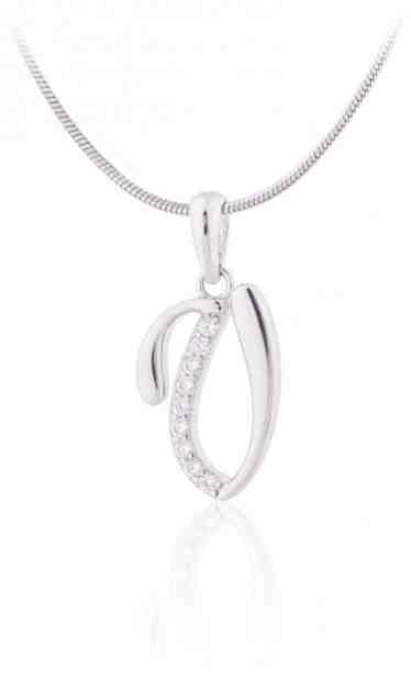 JVD Stříbrný přívěsek s krystaly "V" SVLP0364XH2BI0V + 2 měsíce na vrácení zboží