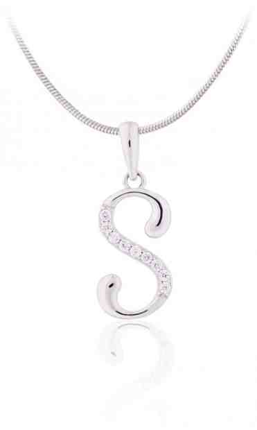 JVD Stříbrný přívěsek s krystaly "S" SVLP0364XH2BI0S + 2 měsíce na vrácení zboží