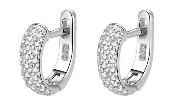 Beneto Stříbrné náušnice kruhy AGUC1954 + 2 měsíce na vrácení zboží