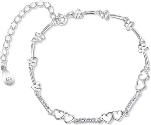 JVD Stříbrný srdíčkový náramek SVLB0064XD5BI18 + 2 měsíce na vrácení zboží