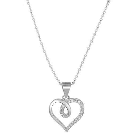 Beneto Stříbrný náhrdelník se srdíčkem AGS495/47 (řetízek, přívěsek) + 2 měsíce na vrácení zboží