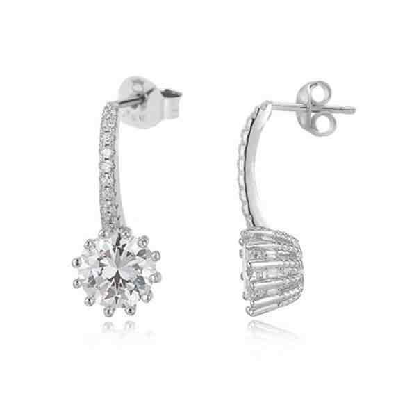 Beneto Stříbrné náušnice se zirkony AGUP1957 + 2 měsíce na vrácení zboží