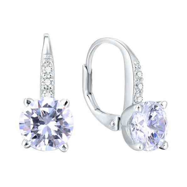 Beneto Stříbrné náušnice se zirkony AGUC1959 + 2 měsíce na vrácení zboží