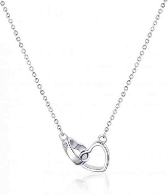 JVD Stříbrný náhrdelník Spojená srdce SVLN0051XD50045 + 2 měsíce na vrácení zboží