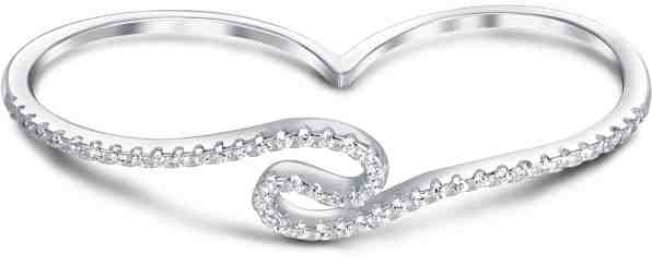 JVD Dvojitý stříbrný prsten s krystaly SVLR14975 52 mm + 2 měsíce na vrácení zboží