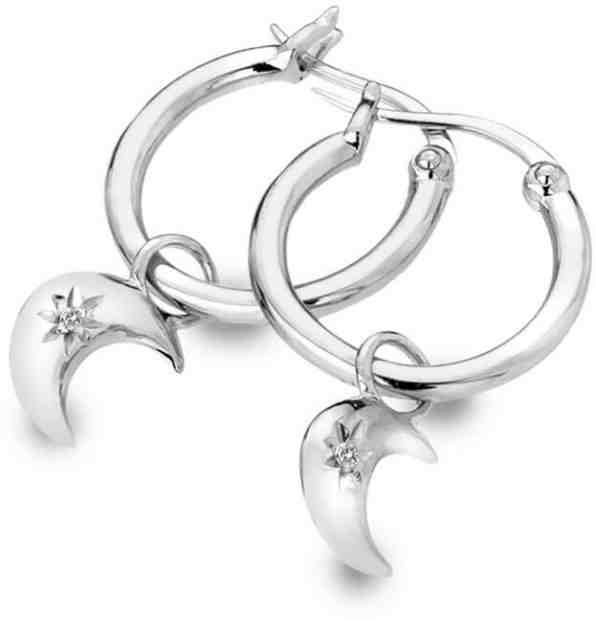 Hot Diamonds Stříbrné kruhové náušnice s diamanty 2v1 Hoops DE629 + 2 měsíce na vrácení zboží