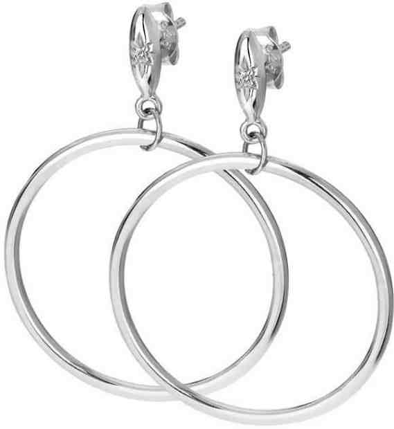 Hot Diamonds Stříbrné kruhové náušnice s diamanty Hoops DE631 + 2 měsíce na vrácení zboží