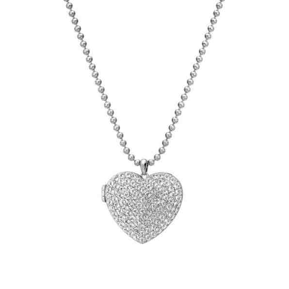 Hot Diamonds Stříbrný srdíčkový náhrdelník s diamantem Memories Heart Locket DP770 + 2 měsíce na vrácení zboží
