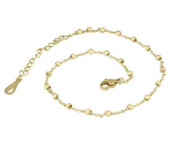 Troli Pozlacený kuličkový řetízek na nohu + 2 měsíce na vrácení zboží