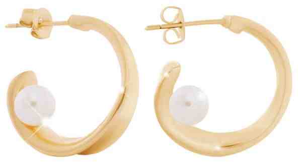 Troli Kruhové pozlacené náušnice s perličkou + 2 měsíce na vrácení zboží
