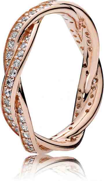 Pandora Propletený bronzový prsten s čirými kamínky 180892CZ 56 mm + 2 měsíce na vrácení zboží