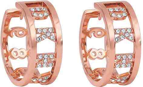 DKNY Kruhové náušnice s třpytivým logem New York 5547967 + 2 měsíce na vrácení zboží