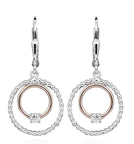 JVD Stříbrné bicolor náušnice SVLE0310SH8BK00 + 2 měsíce na vrácení zboží