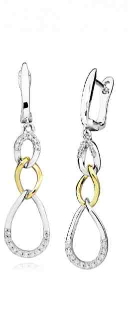 JVD Stříbrné bicolor náušnice SVLE0308SH8BK00 + 2 měsíce na vrácení zboží