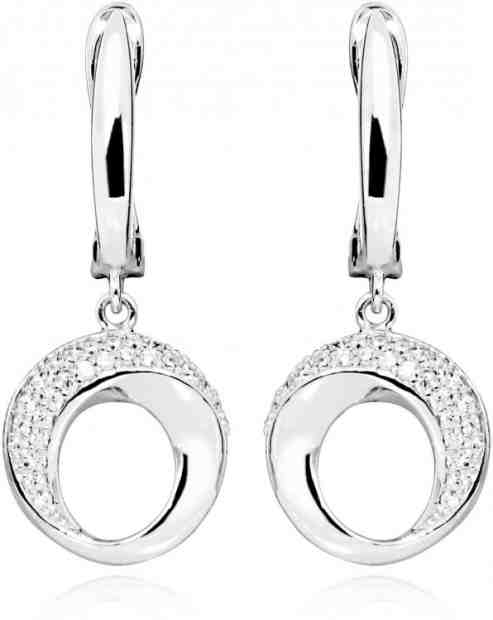 JVD Stříbrné náušnice s třpytivými zirkony SVLE0306SH8BI00 + 2 měsíce na vrácení zboží