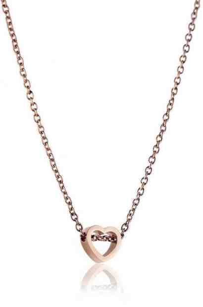 Emily Westwood Růžově pozlacený ocelový náhrdelník se srdíčkem WN1003R + 2 měsíce na vrácení zboží