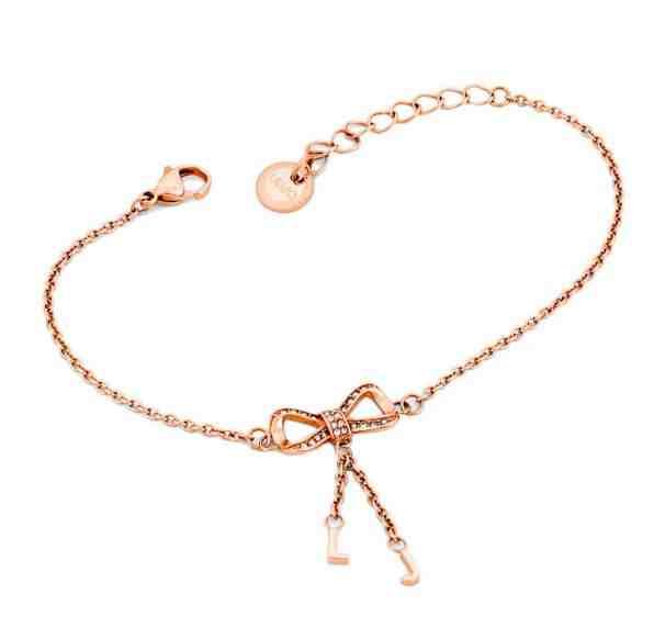 Liu.Jo Růžově zlacený ocelový náramek s mašličkou LJ1291 + 2 měsíce na vrácení zboží
