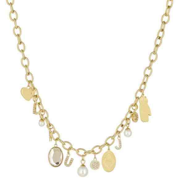Liu.Jo Pozlacený ocelový náhrdelník s přívěsky LJ1434 + 2 měsíce na vrácení zboží