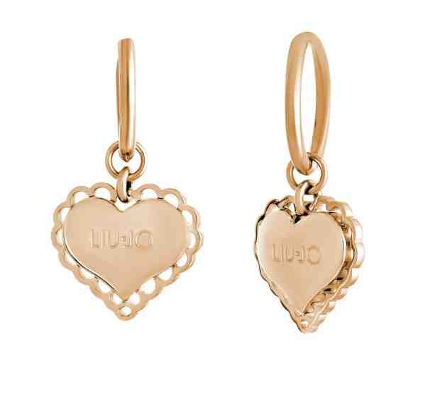 Liu.Jo Růžově zlacené ocelové náušnice se srdíčkem LJ1452 + 2 měsíce na vrácení zboží