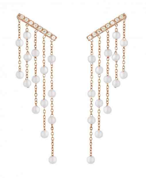 Liu.Jo Růžově zlacené ocelové náušnice s perličkami a krystaly LJ1481 + 2 měsíce na vrácení zboží