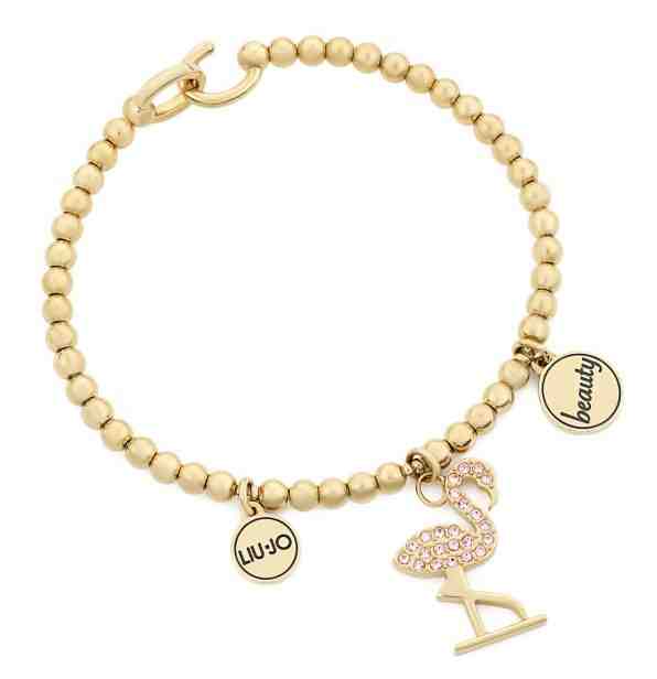 Liu.Jo Pozlacený ocelový náramek s plameňákem LJ1489 + 2 měsíce na vrácení zboží